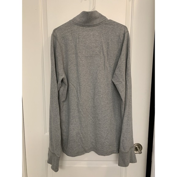 Y2K Hollister Henley Sweater Mens L Grey Logo Vintage Mall Goth 2000s Prep - Picture 3 of 7